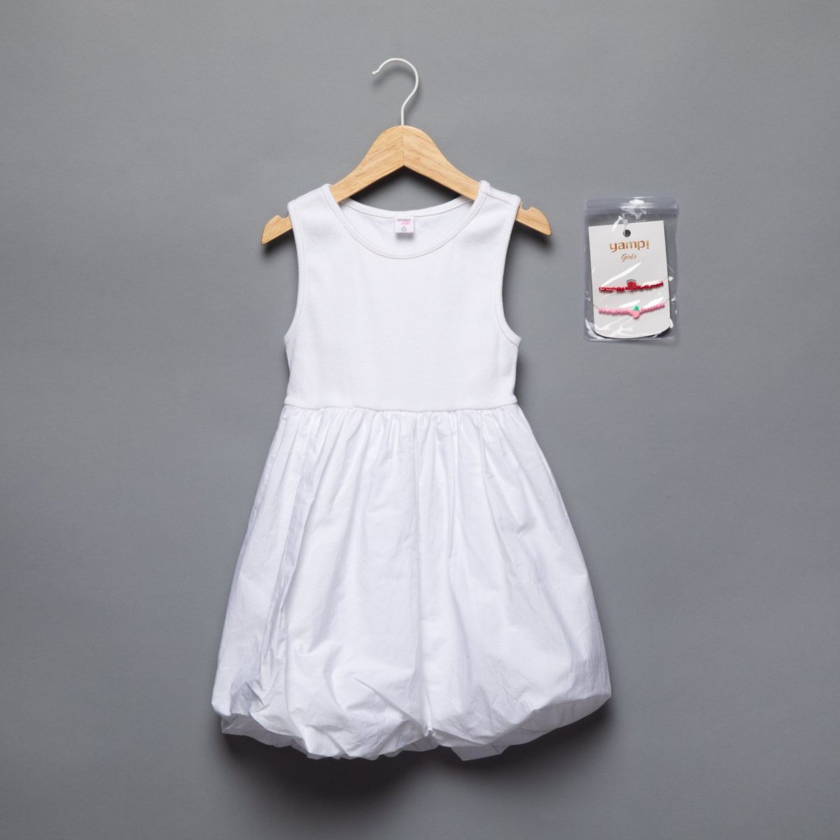 YAMP - Vestido para Niña Con accesorio de Algodón Yamp