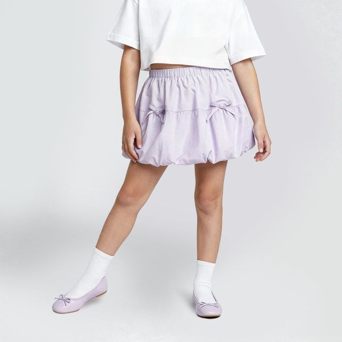 YAMP - Falda para Niña Cintura elásticada de Algodón Yamp