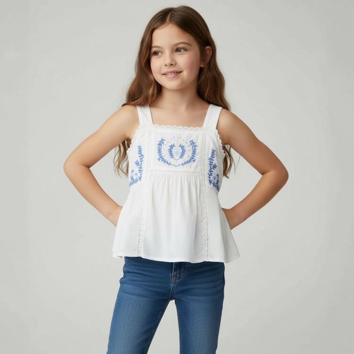 YAMP - Blusa para Niña Tejido de Algodón Yamp