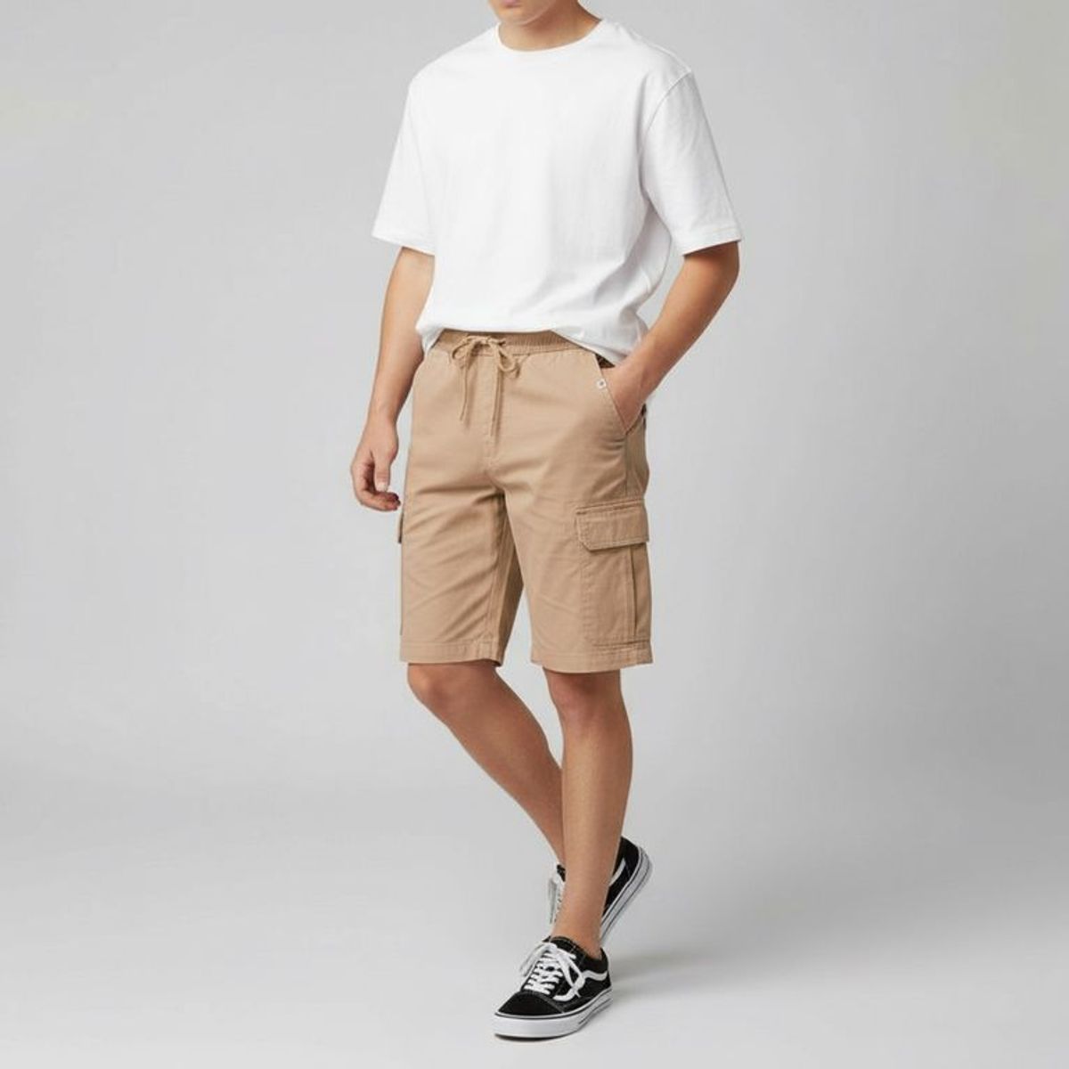 FEDERATION - Bermuda para Niño Cargo Cintura elásticada de Algodón Federation