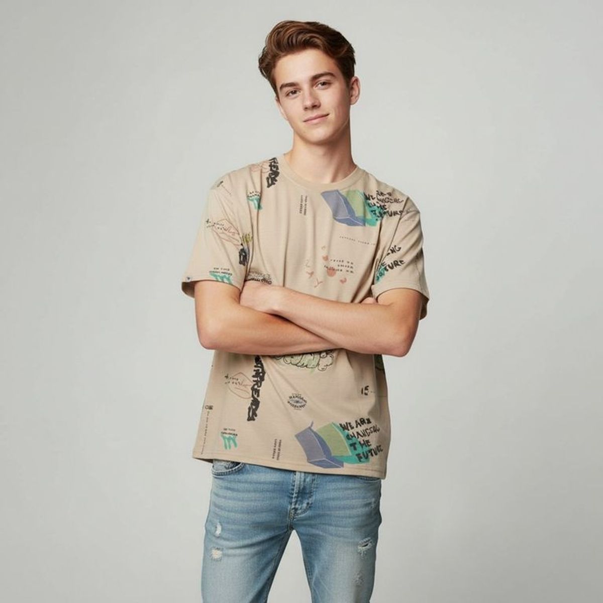 FEDERATION - Camiseta para Niño con Estampado Manga corta de Algodón Federarion