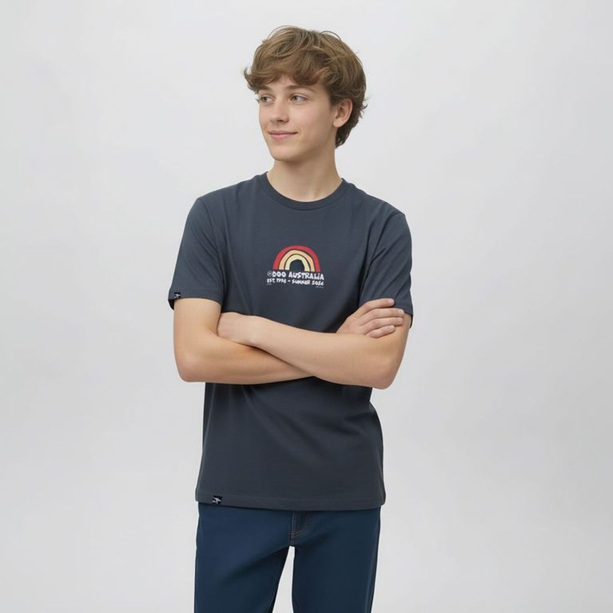 DOO AUSTRALIA - Camiseta para Niño con Logo Manga corta de Algodón Doo Australia