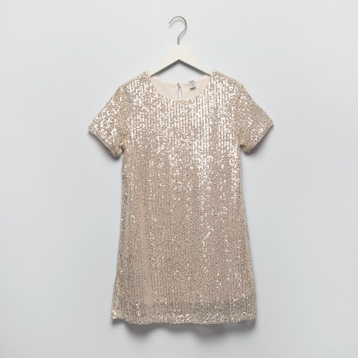 ELV - Vestido para Niña con Lentejuelas Manga corta Elv