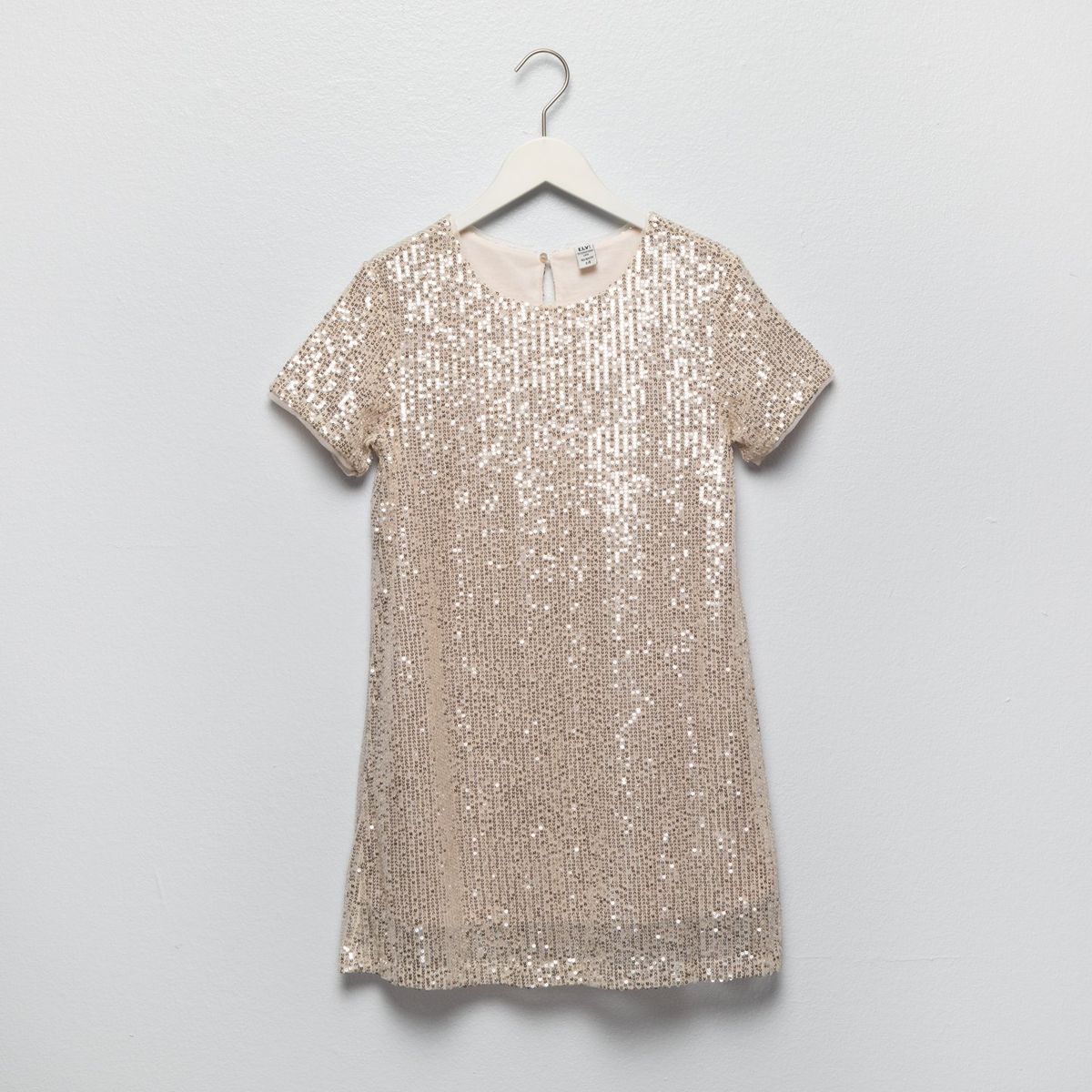 ELV - Vestido para Niña con Lentejuelas Manga corta Elv