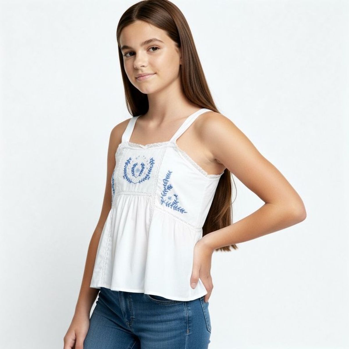 ELV - Blusa para Niña de Algodón ELV