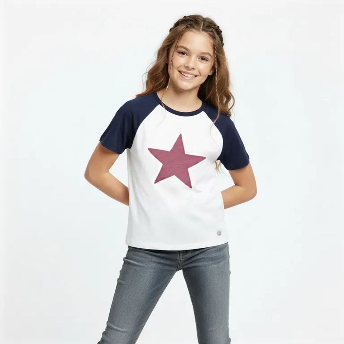 ELV - Camiseta para Niña con Estampado  de Algodón ELV