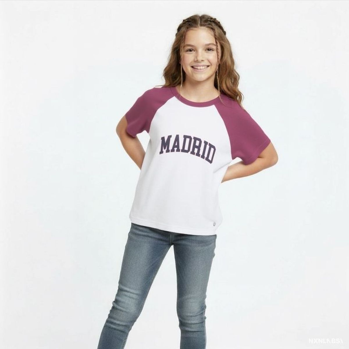 ELV - Camiseta para Niña con Estampado  de Algodón ELV