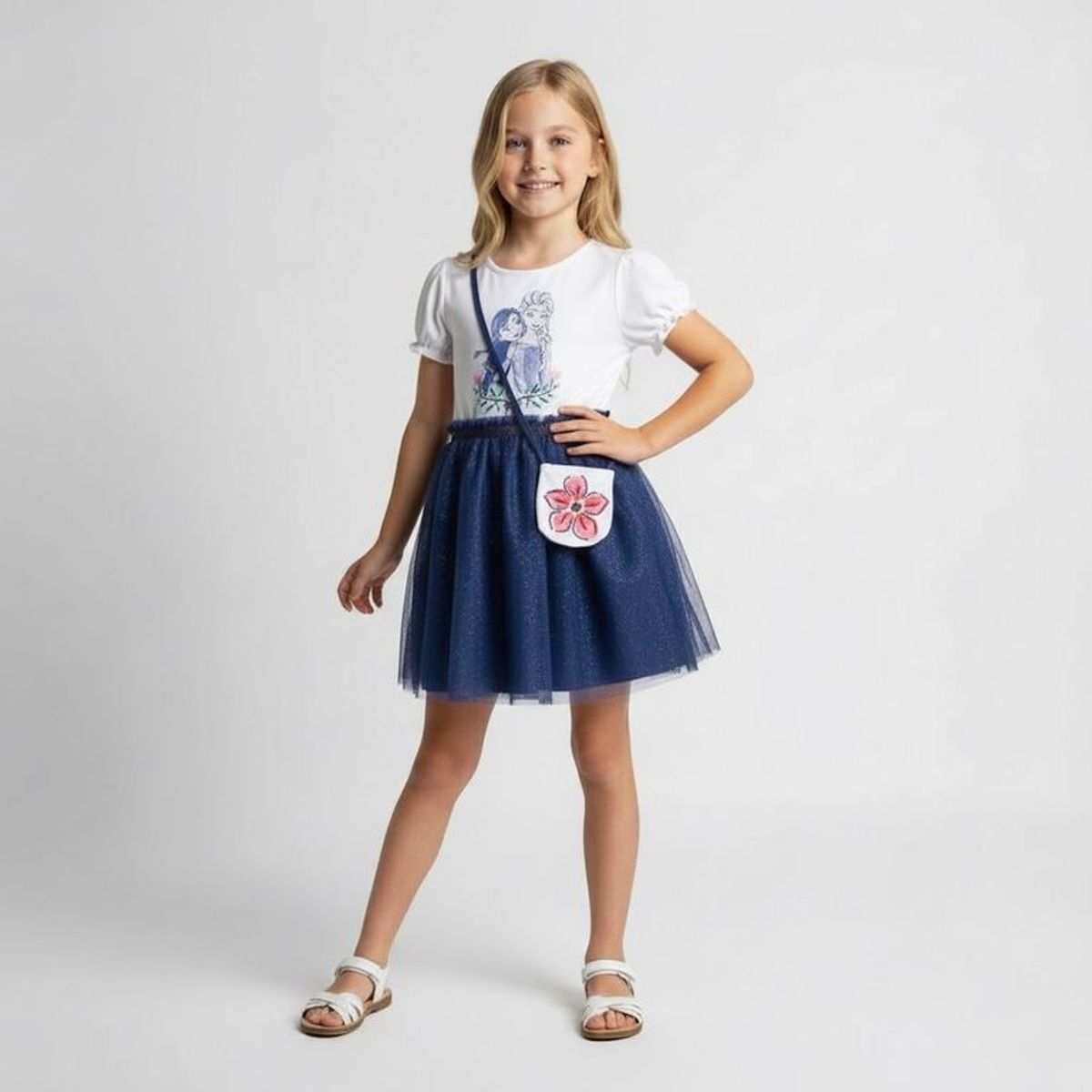 FROZEN - Vestido Tutu para Niña con Estampado de Algodón Frozen