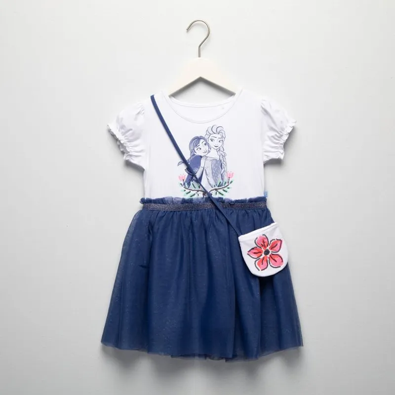 FROZEN - Vestido Tutu para Niña con Estampado de Algodón Frozen