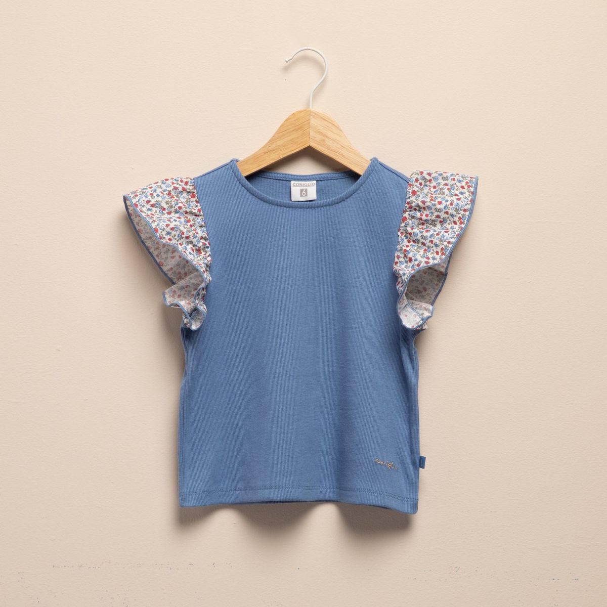 CONIGLIO - Camiseta para Niña con Boleros de Algodón Coniglio