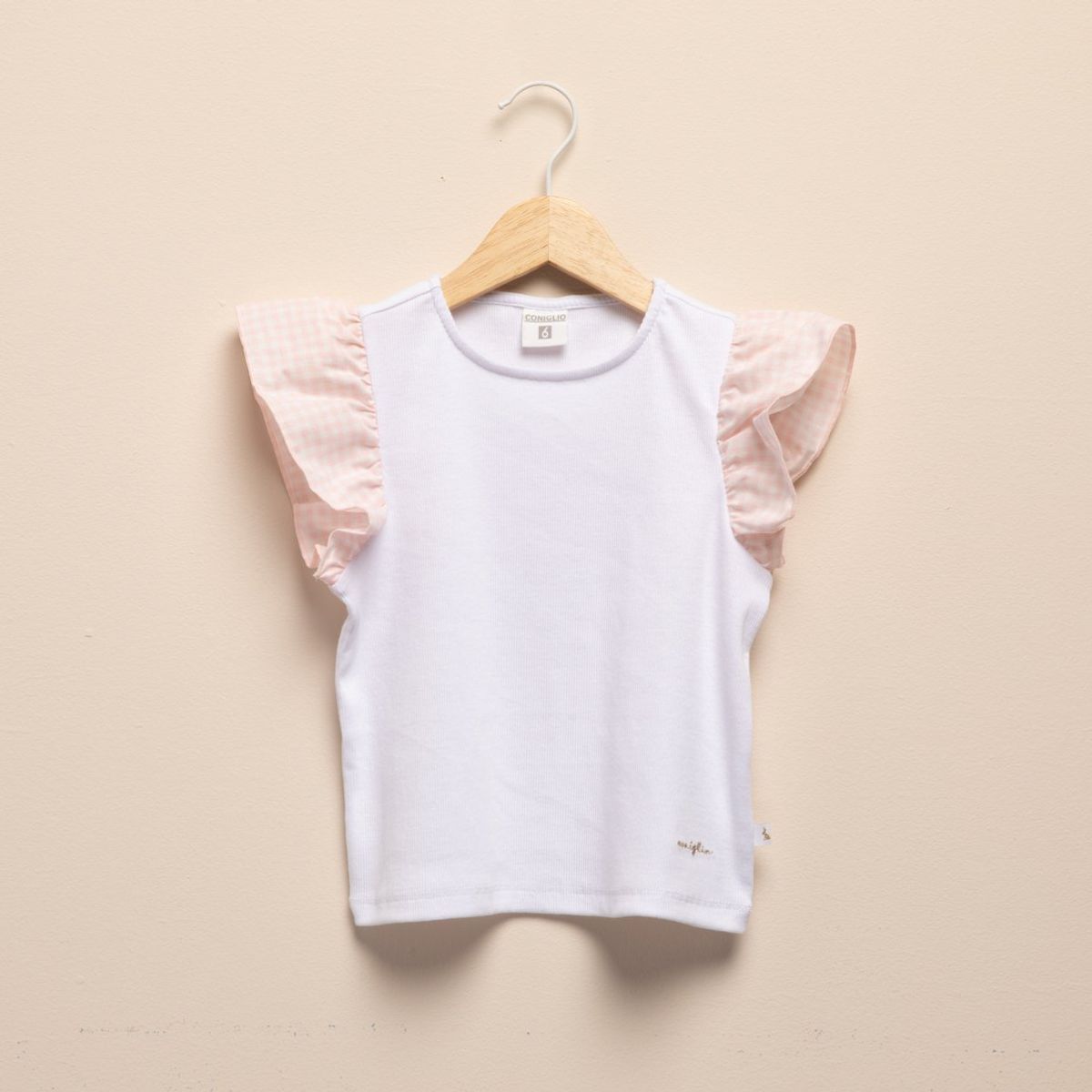 CONIGLIO - Camiseta para Niña con Boleros de Algodón Coniglio