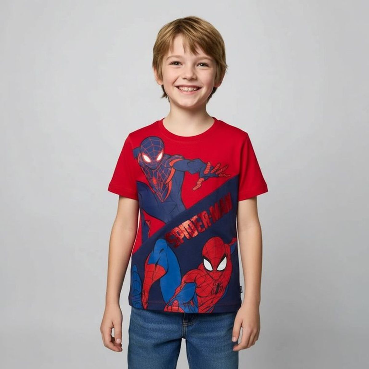 SPIDER MAN - Camiseta Para Niño con Estampado Spiderman Manga corta de Algodón Spiderman