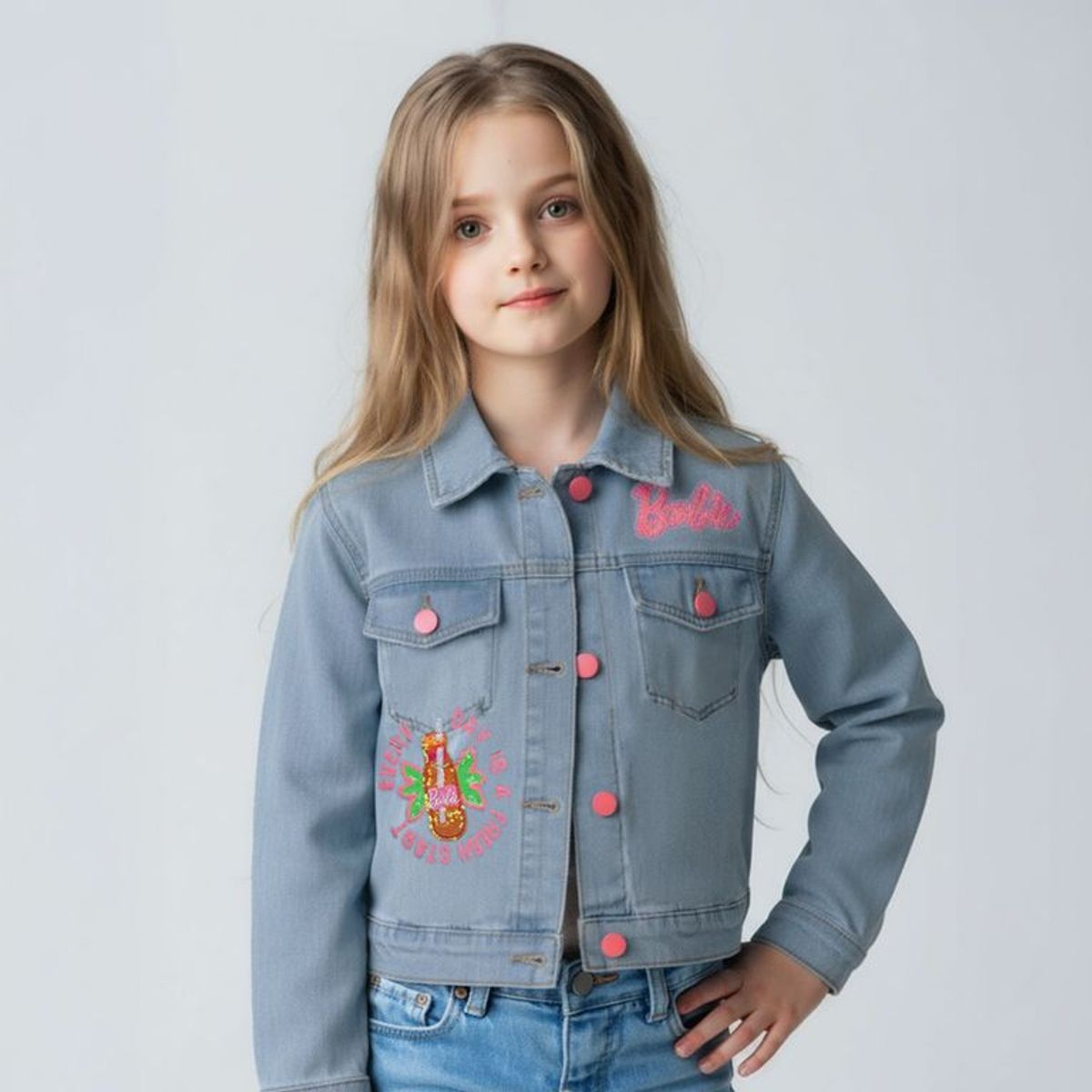 BARBIE - Chaqueta para Niña de Algodón Barbie