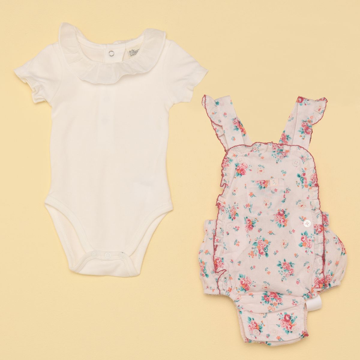CONIGLIO - Sets Jardinera + Body manga corta para Bebé niña en Algodón Coniglio