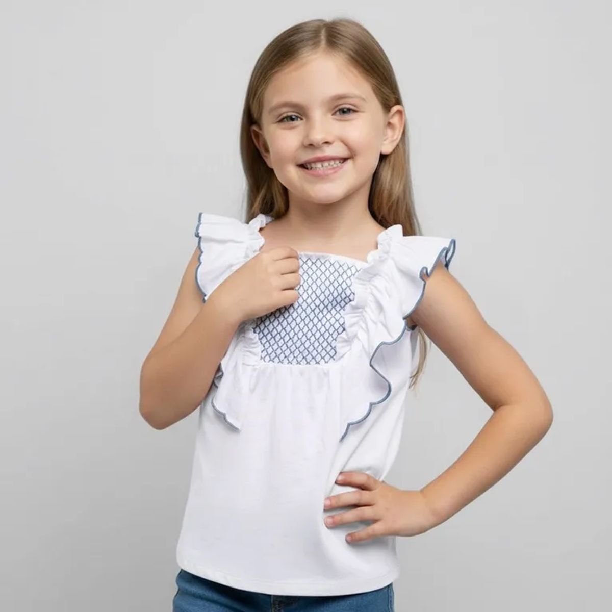 CONIGLIO - Camiseta para Niña con Boleros Manga corta de Algodón Coniglio