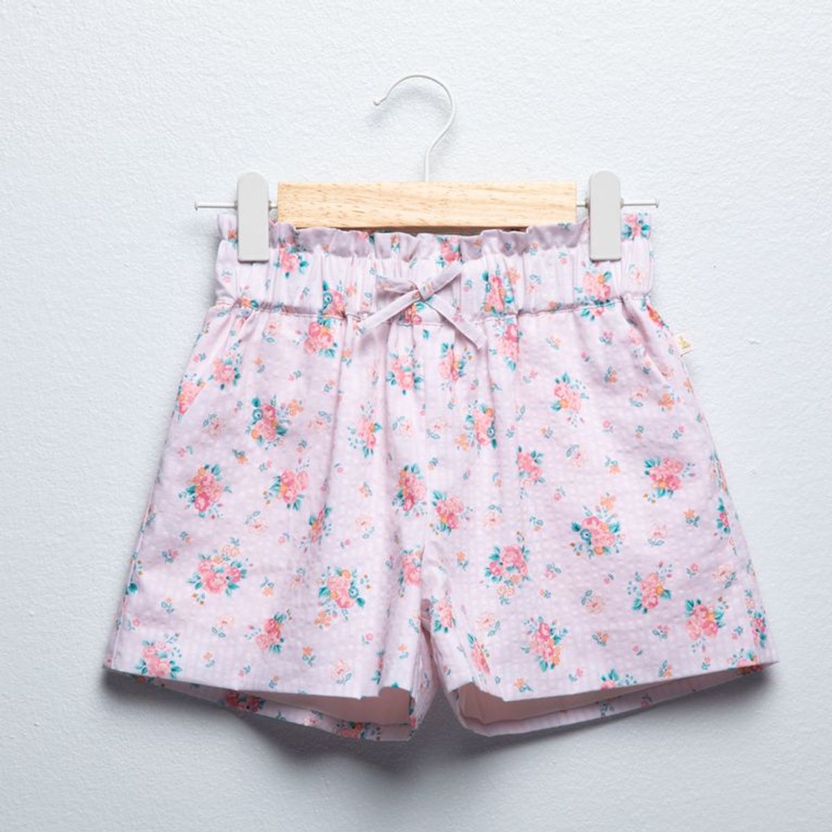 CONIGLIO - Short para Niña con Flores Cintura elásticada de Algodón Coniglio