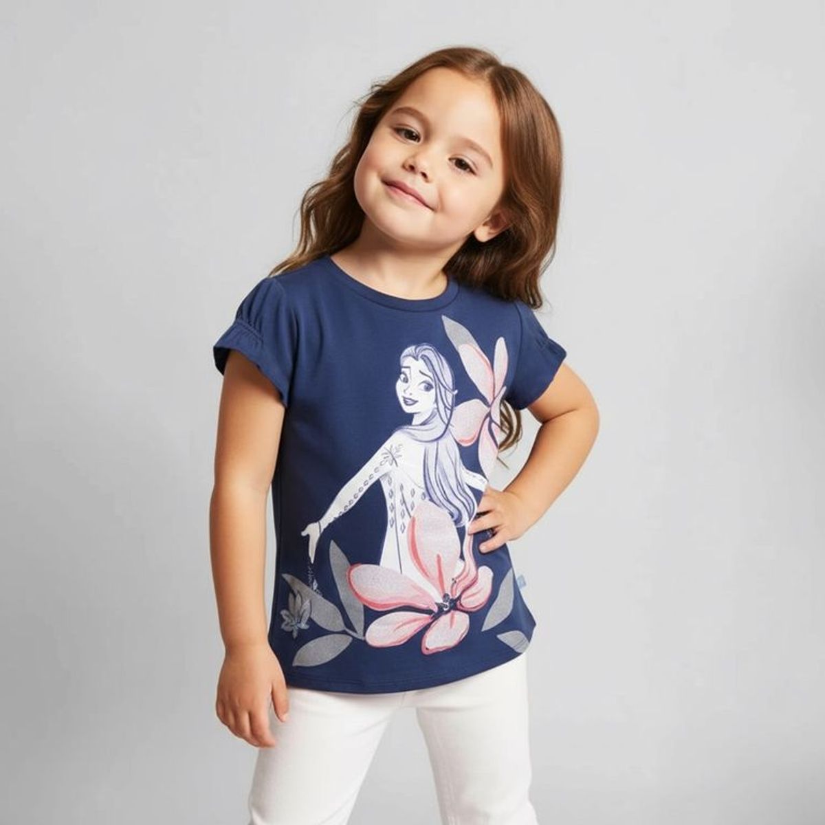 FROZEN - Camiseta Para Niña con Estampado Manga corta de Algodón Frozen