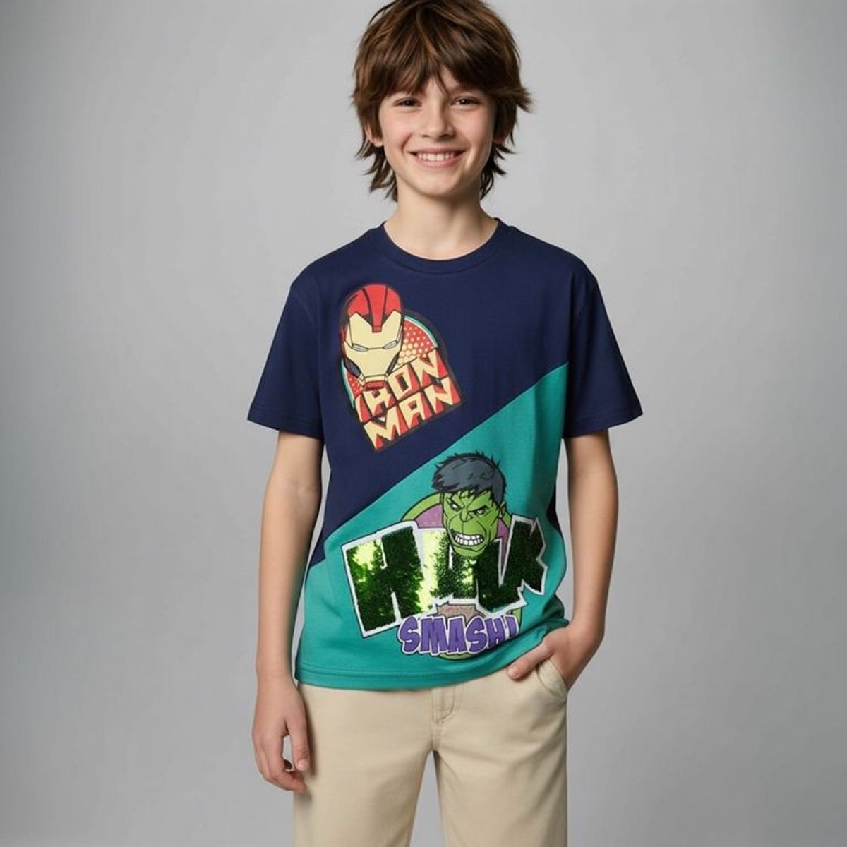 AVENGERS - Camiseta Para Niño con Estampado Avengers Manga corta de Algodón Avengers