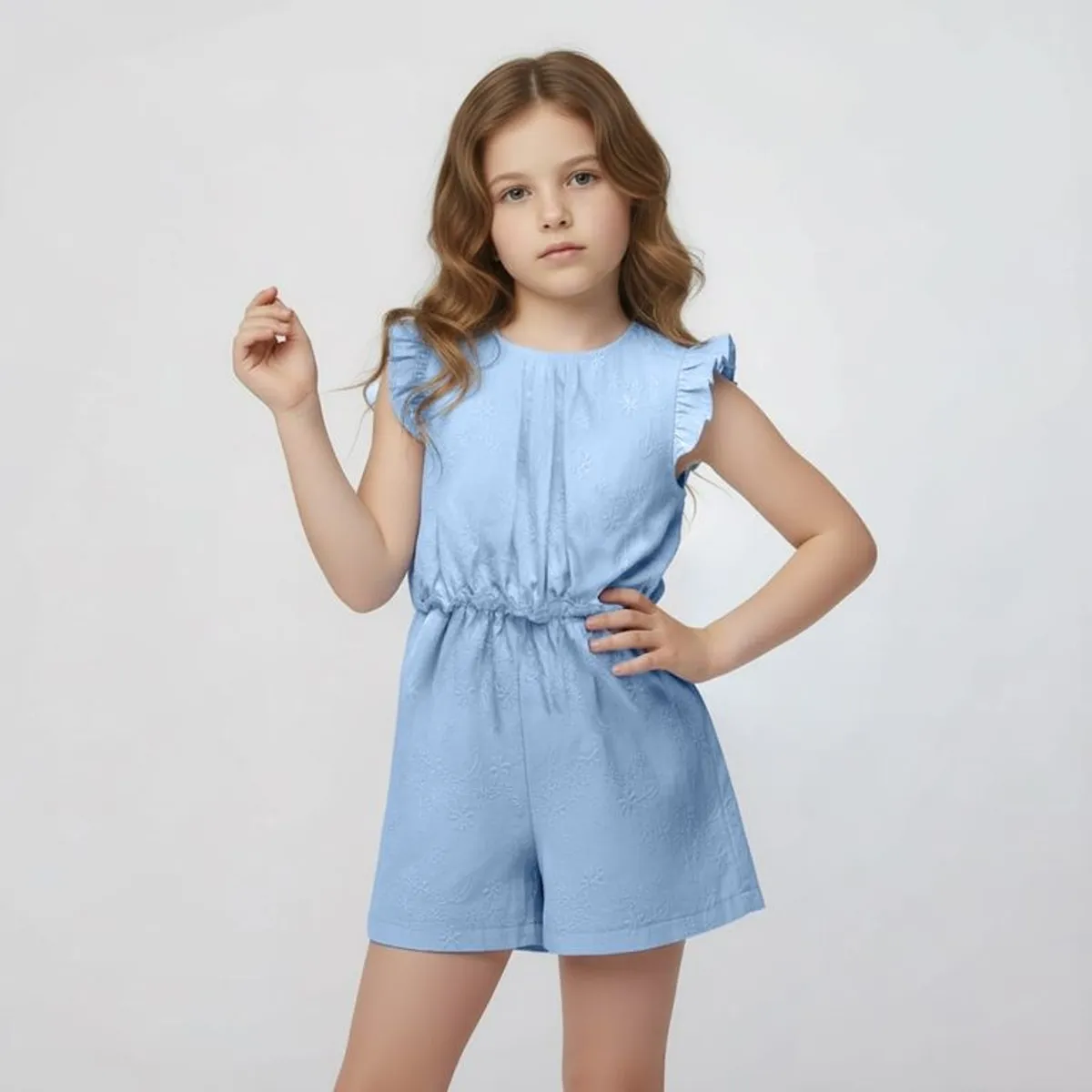 CONIGLIO - Enterizo para Niña con Bordado de Algodón Coniglio