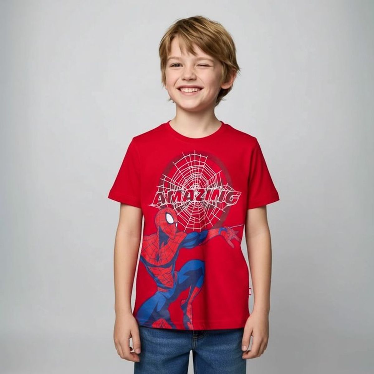 SPIDERMAN - Camiseta Para Niño con Estampado Manga corta de Algodón Spiderman