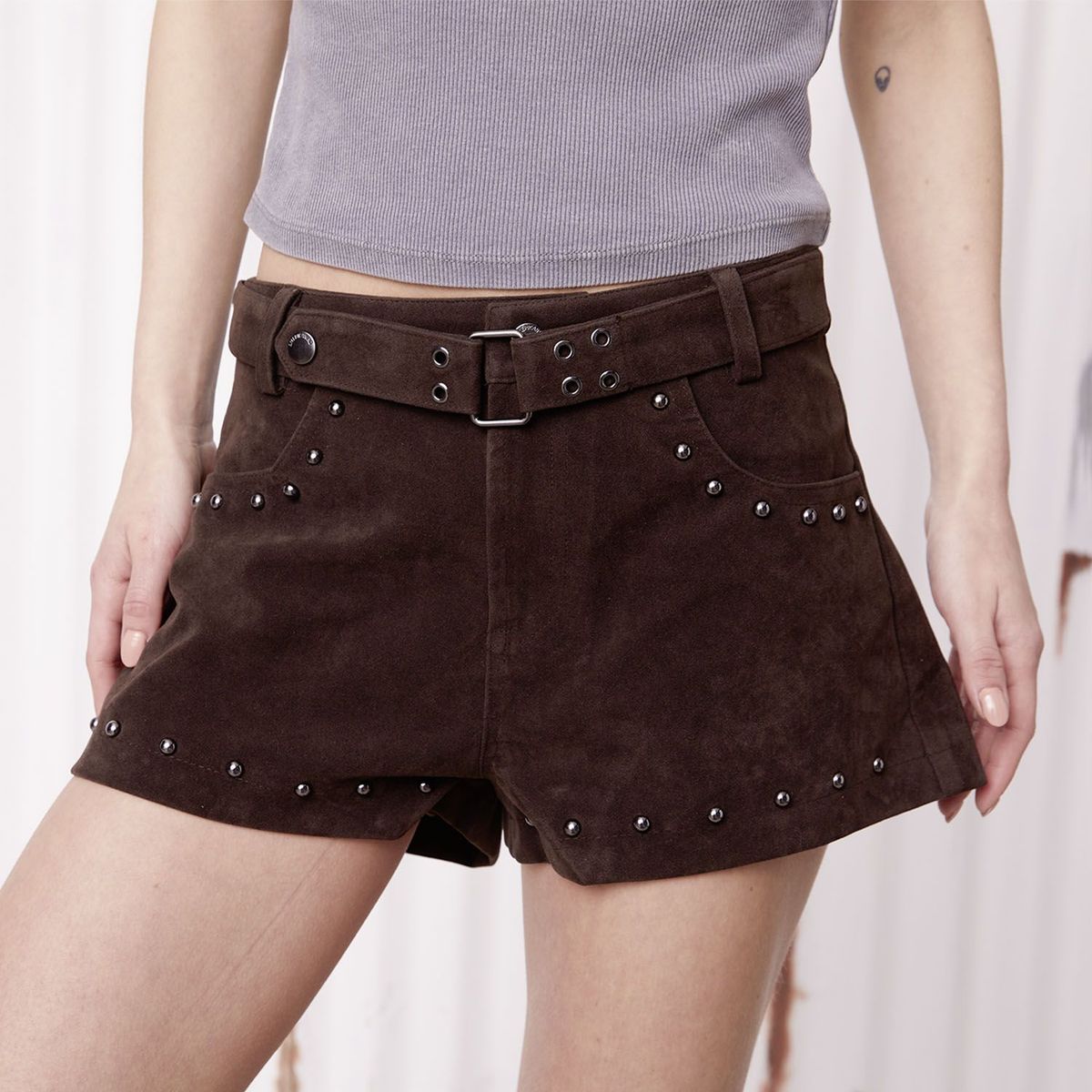 DENIMLAB - Short Mujer Tiro medio con Taches Denimlab