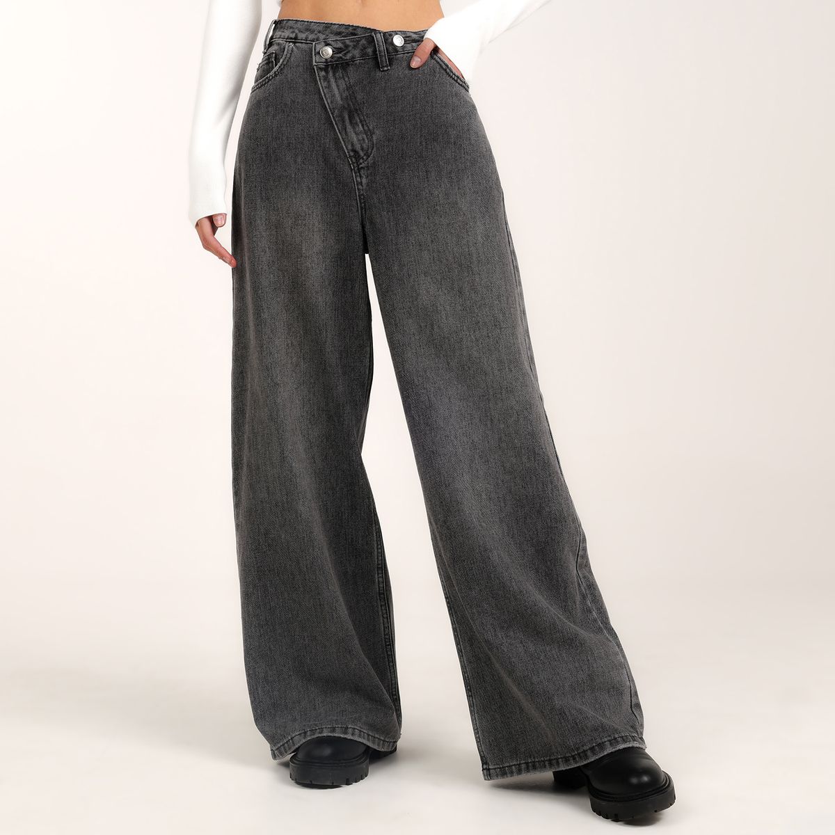 SYBILLA - Jean Wide leg Mujer Tiro medio Sybilla