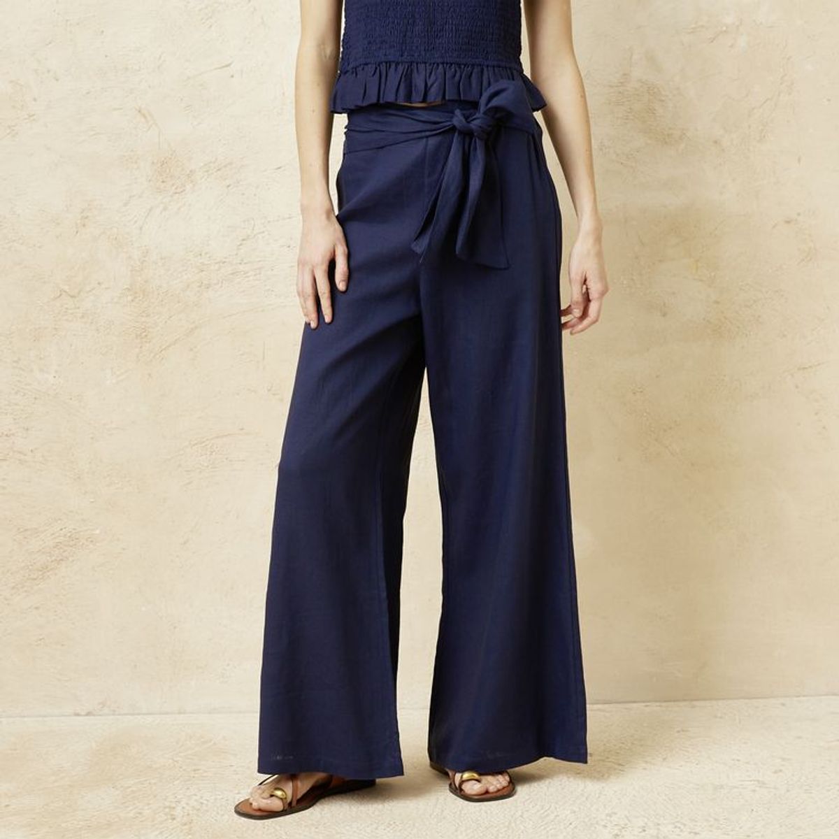 BASEMENT - Pantalón Wide leg Mujer Tiro medio Basement