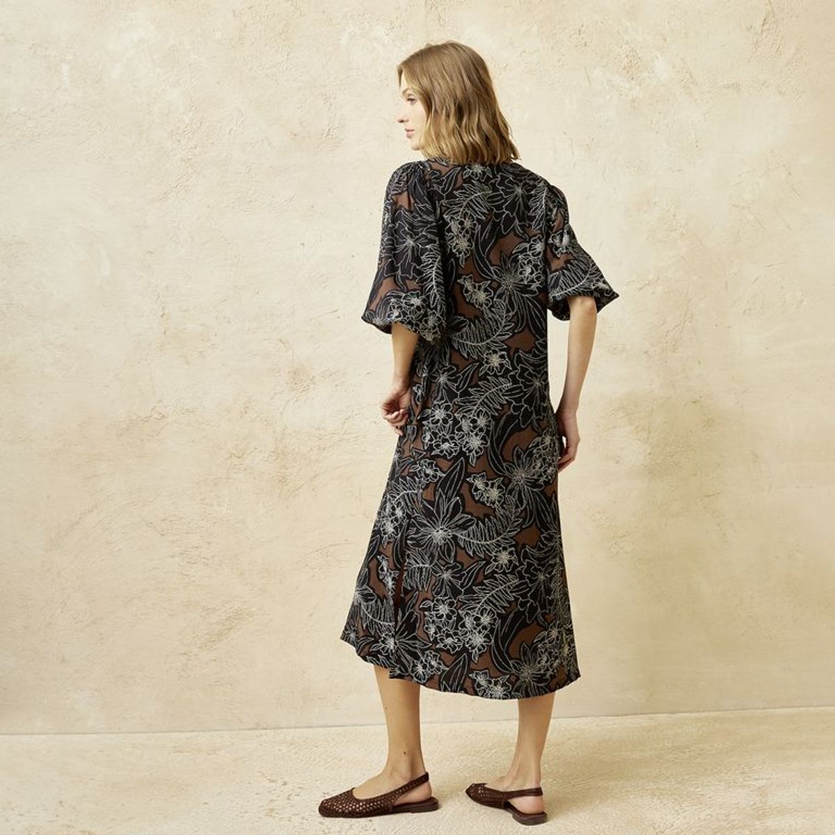 BASEMENT - Vestido Mujer Medio Casual con Estampado Basement