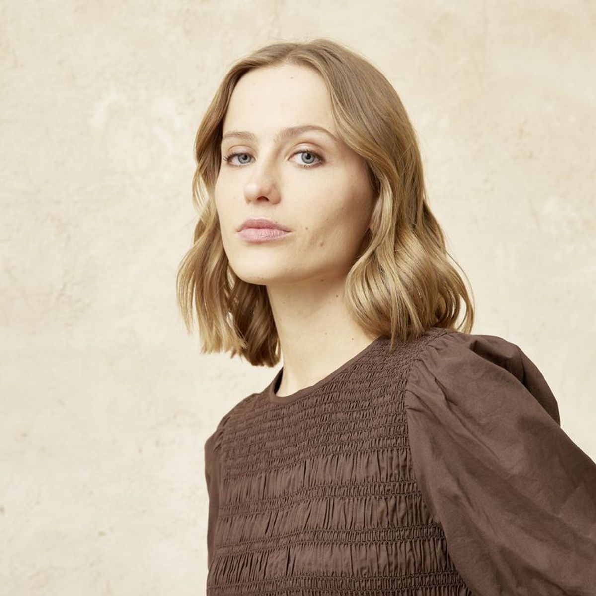 BASEMENT - Blusa Mujer Manga corta globo de Algodón Basement