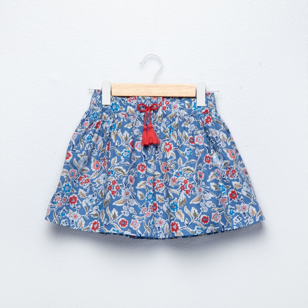 CONIGLIO - Falda para Niña con Flores Cintura elásticada de Algodón Coniglio