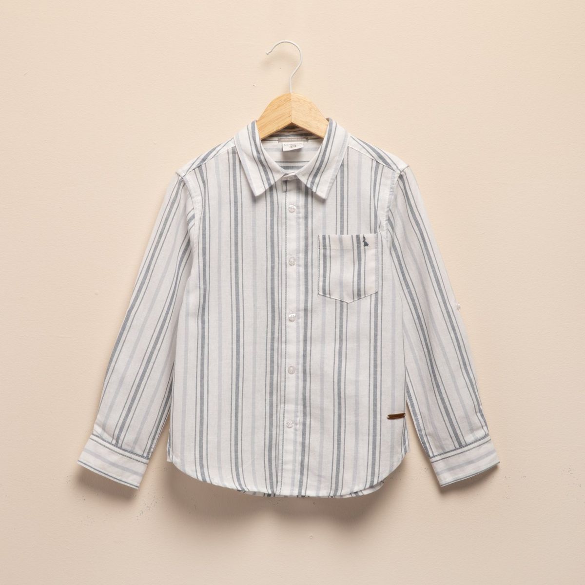 CONIGLIO - Camisa para Niño de Rayas de Algodón Coniglio