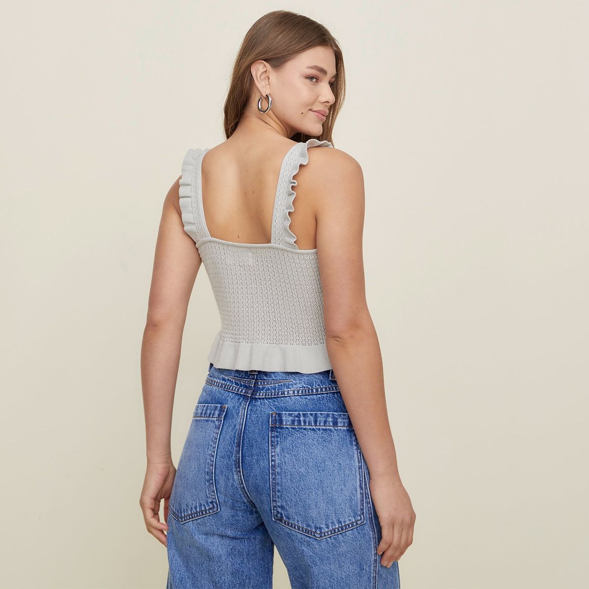 SYBILLA - Top esqueleto Mujer con Boleros Sin mangas de Algodón Sybilla