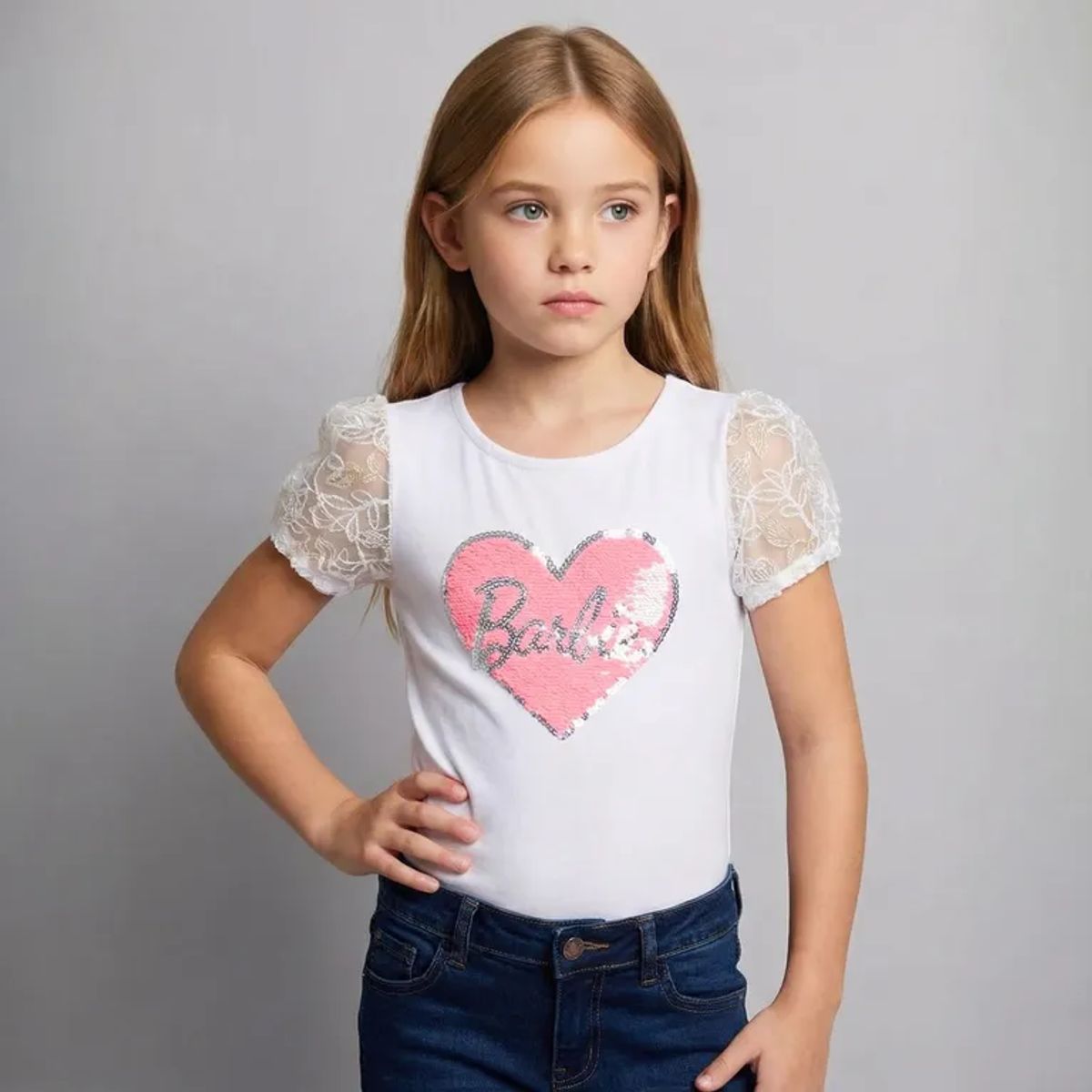 BARBIE - Body para Niña con Estampado Barbie Manga corta de Algodón Barbie 