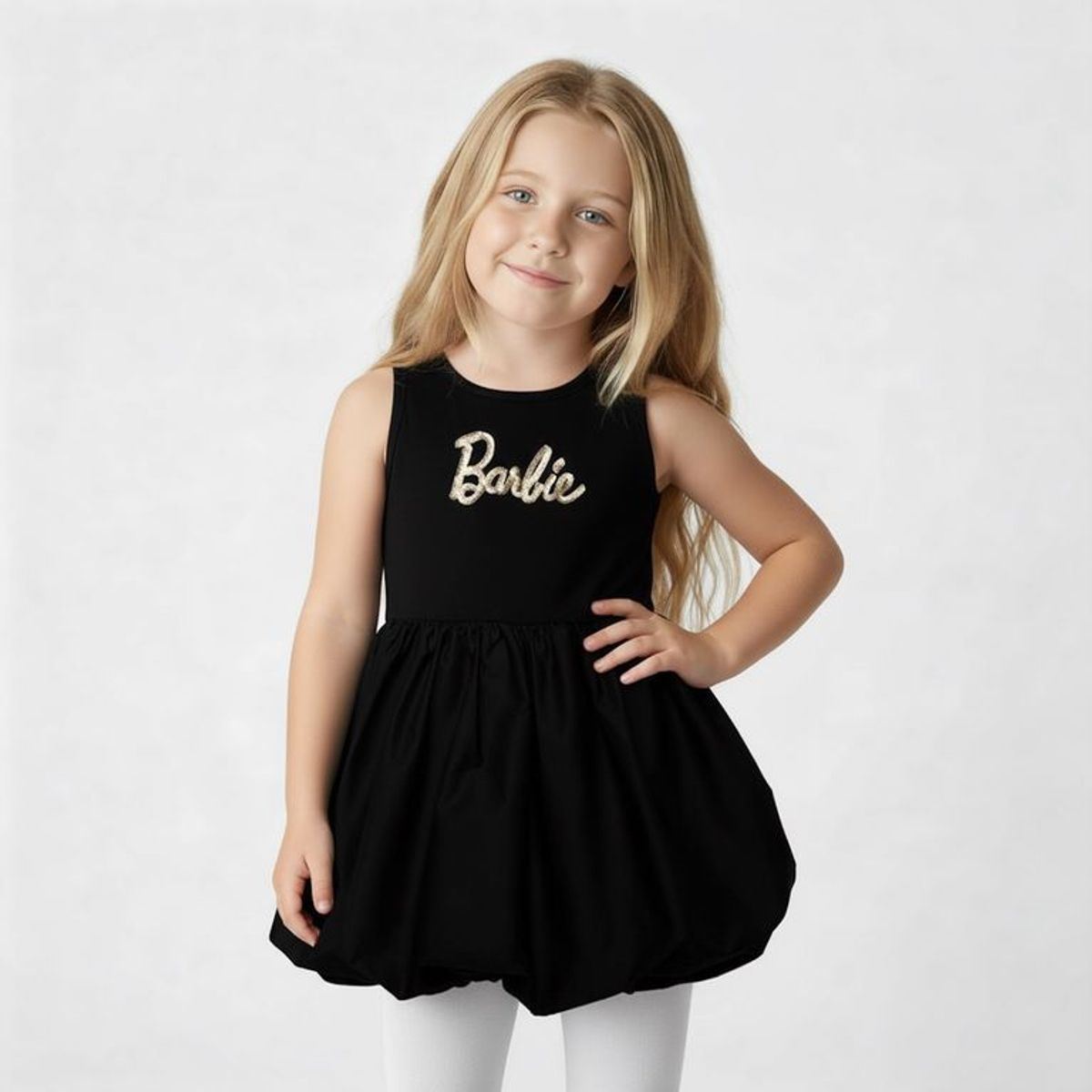 BARBIE - Vestido Para Niña con Logo de Algodón Barbie