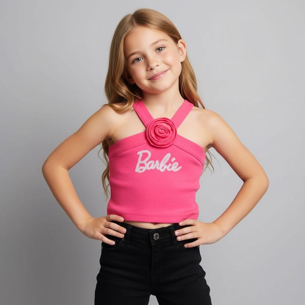 BARBIE - Top Para Niña  Con aplique    de Algodón Barbie