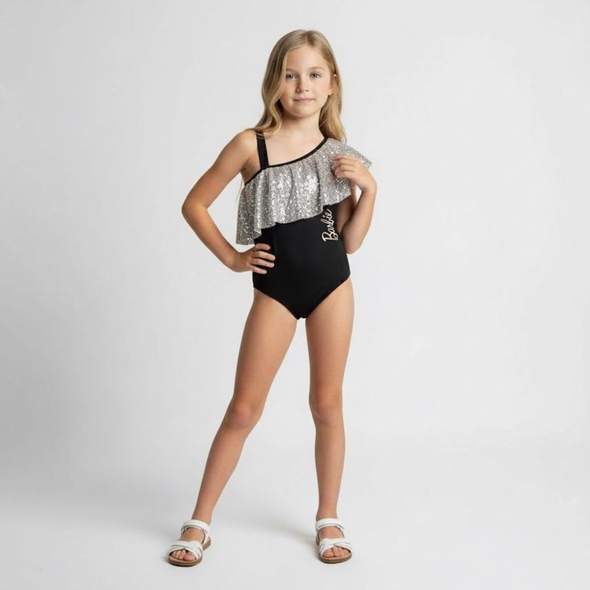 BARBIE - Body para Niña Lentejuelas de Algodón Barbie