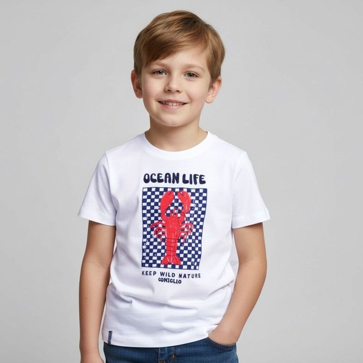 CONIGLIO - Camiseta Para Niño Manga corta de Algodón Coniglio