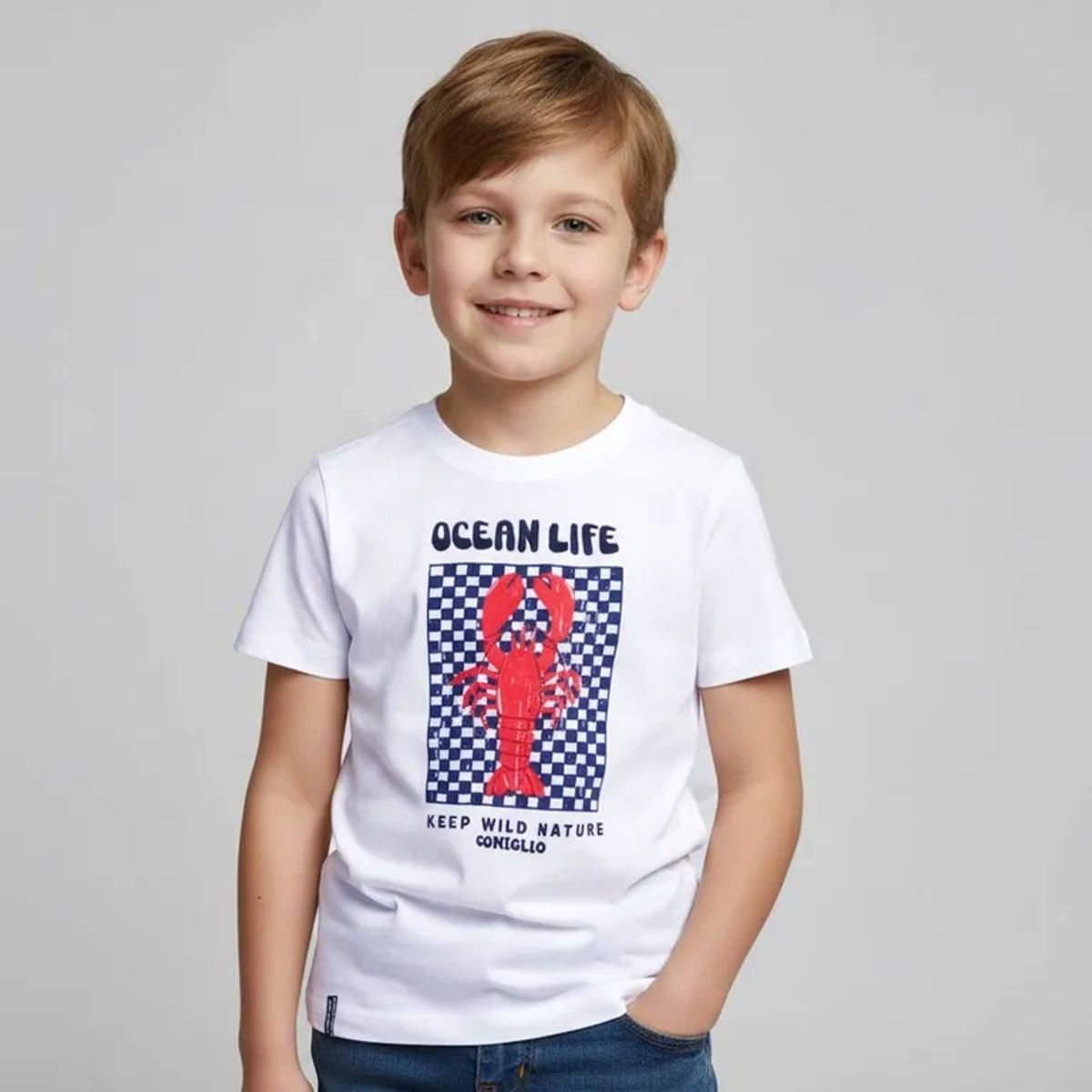 CONIGLIO - Camiseta Para Niño Manga corta de Algodón Coniglio