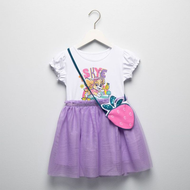 PAW PATROL - Vestido para Niña con Estampado Tutu Manga corta de Algodón Paw Patrol