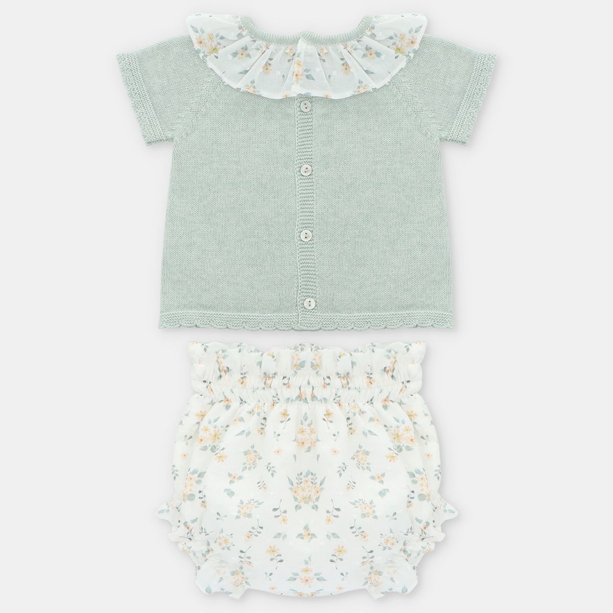 MARTIN ARANDA - Sets  Jubón con  volante en cuello + Braga estampada para Bebé niña en Algodón MARTIN ARANDA