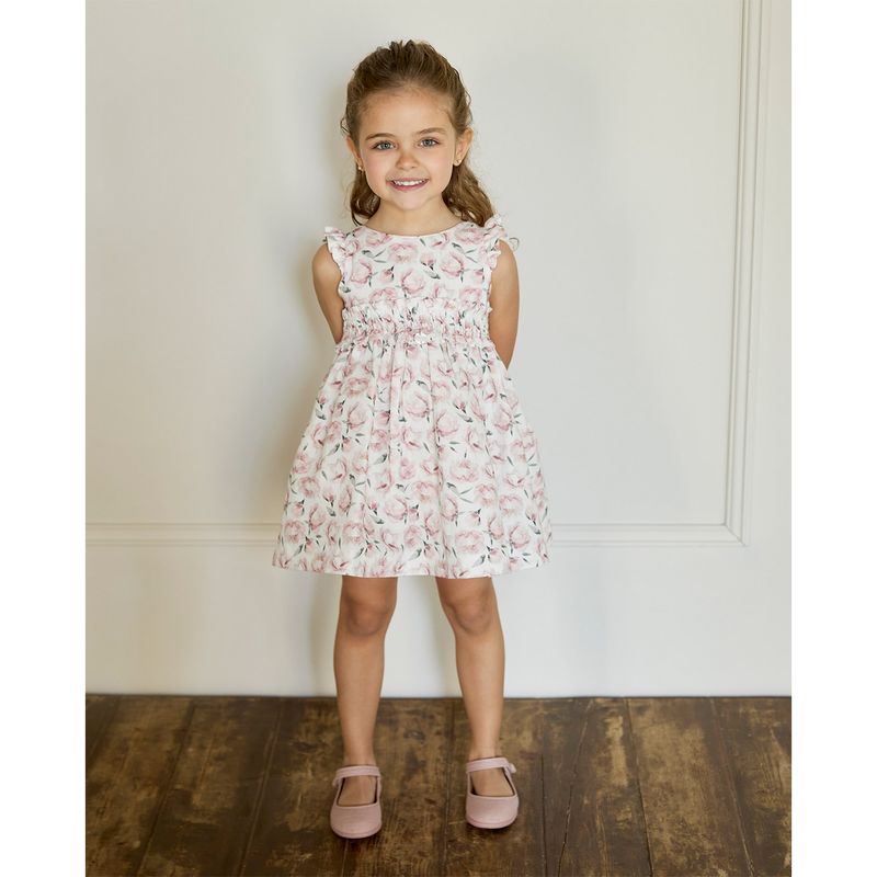 MARTIN ARANDA - Vestido para Bebé niña con Flores Print Manga corta MARTIN ARANDA