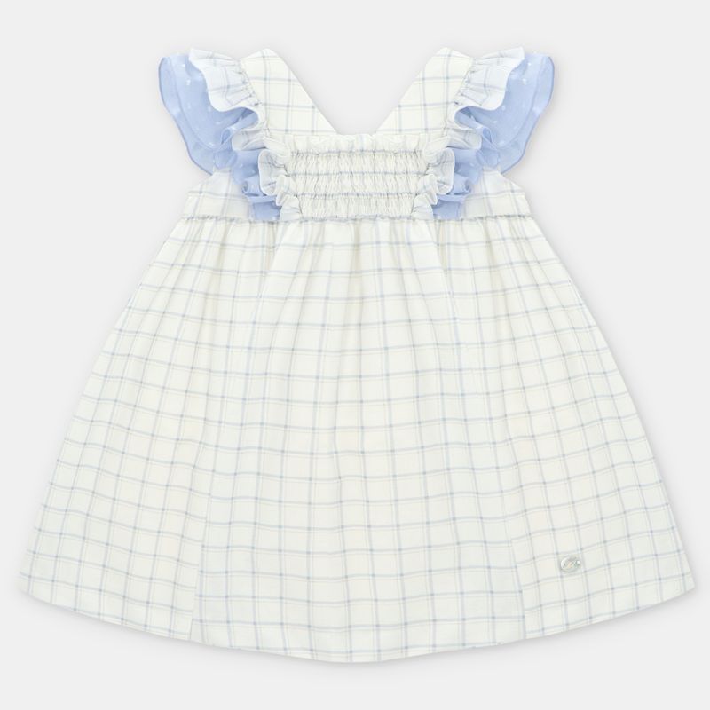 MARTIN ARANDA - Vestido para Bebé niña de Cuadros Print Manga corta de Algodón MARTIN ARANDA