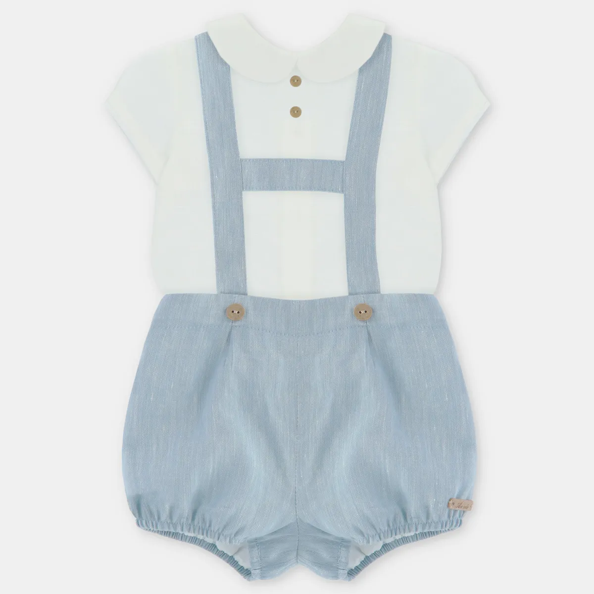 MARTIN ARANDA - Sets Camisa manga corta + Pantalón corto bombacho con tirantes para Bebé niño en Lino MARTIN ARANDA