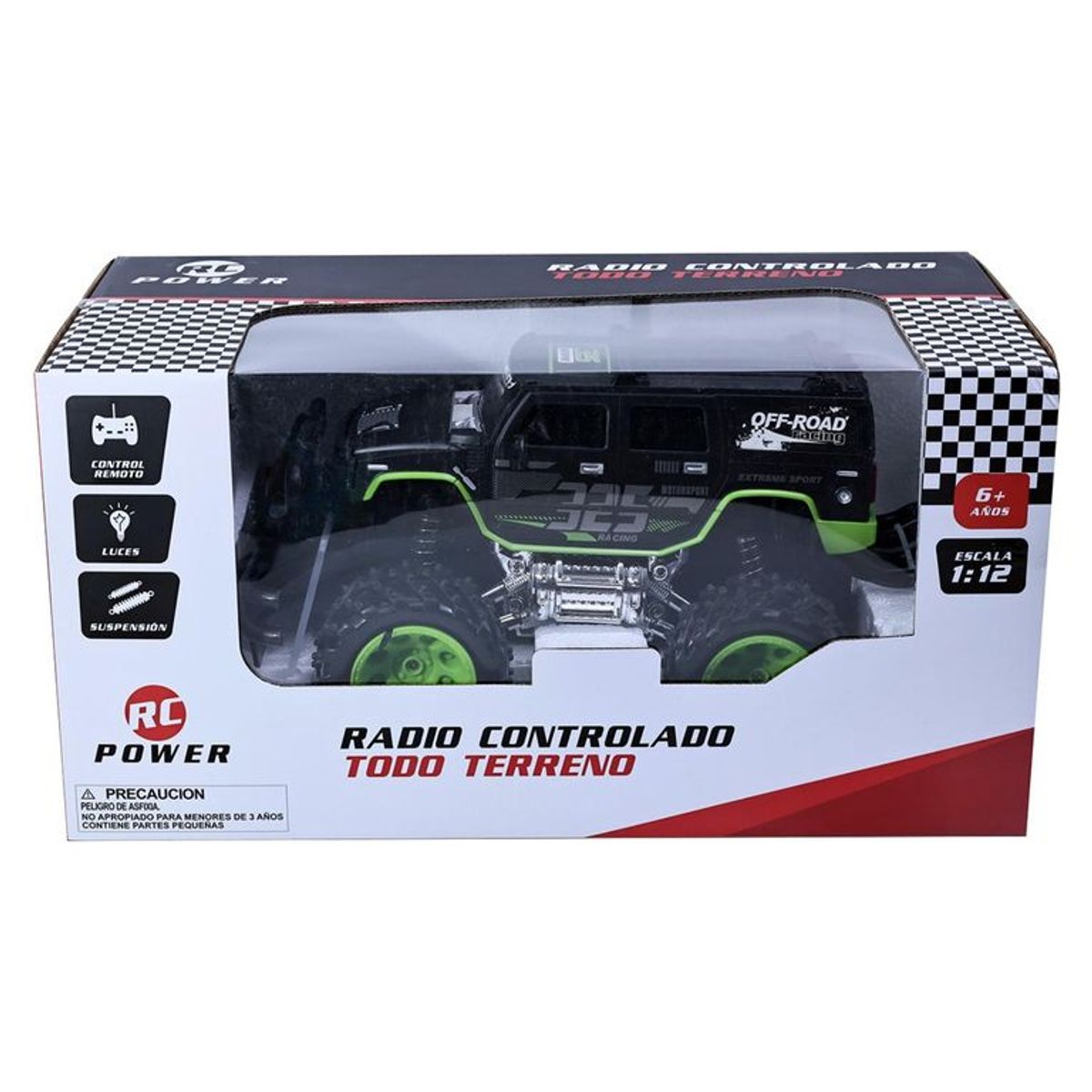 YIDAFENG - Carro a control remoto: Camioneta raptor verde escala 1:12 