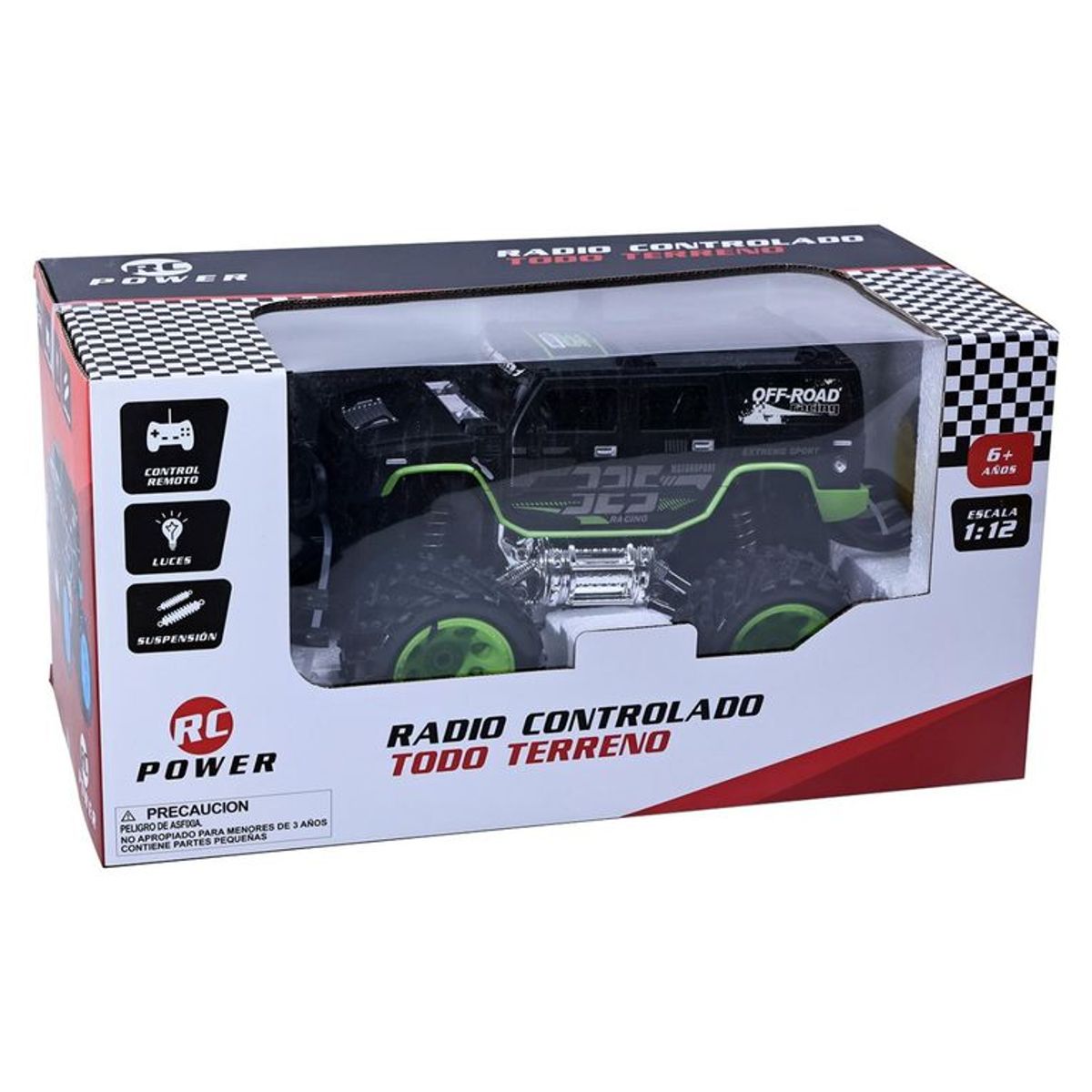 YIDAFENG - Carro a control remoto: Camioneta raptor verde escala 1:12 