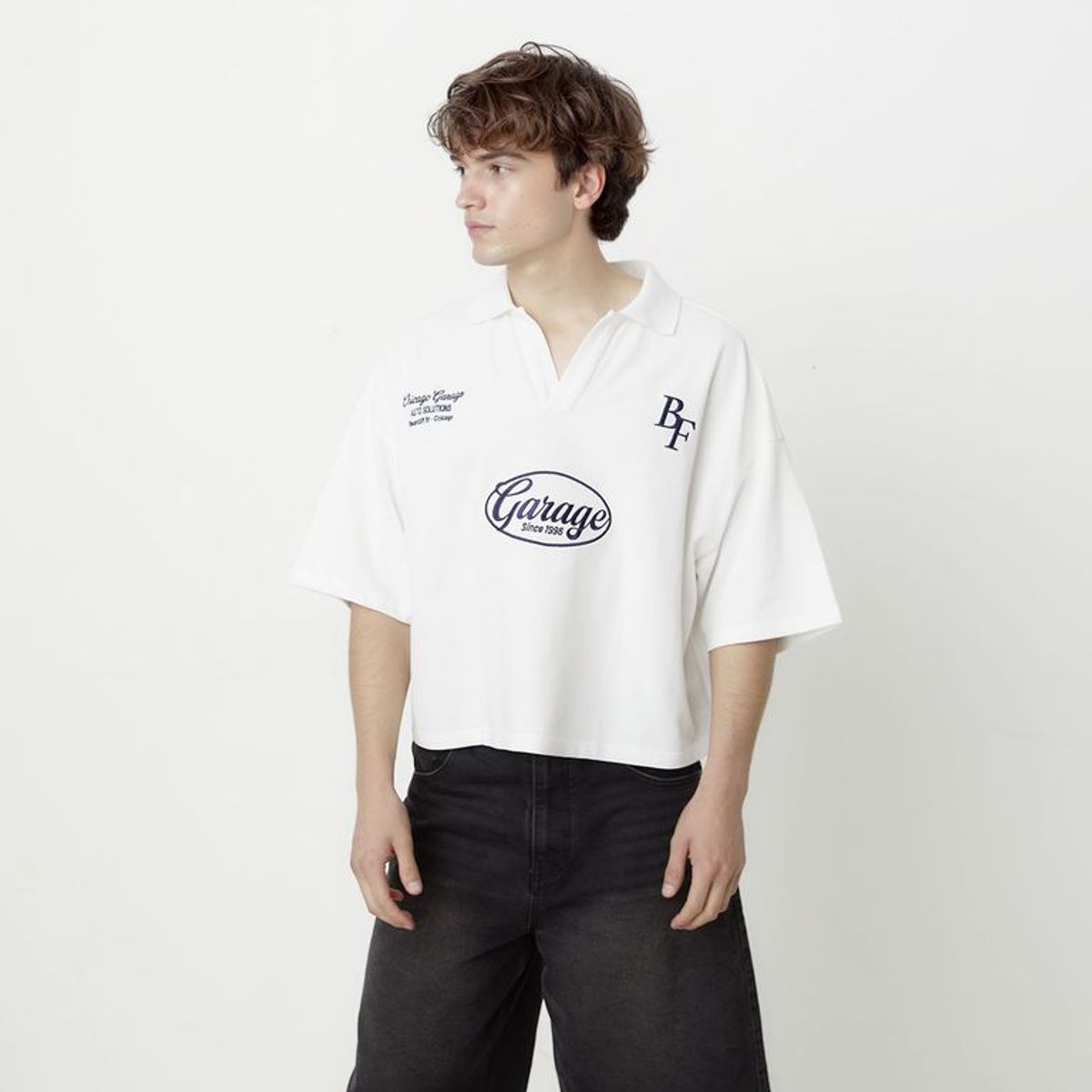 BEARCLIFF - Camiseta polo Hombre con Estampado de Algodón Bearcliff