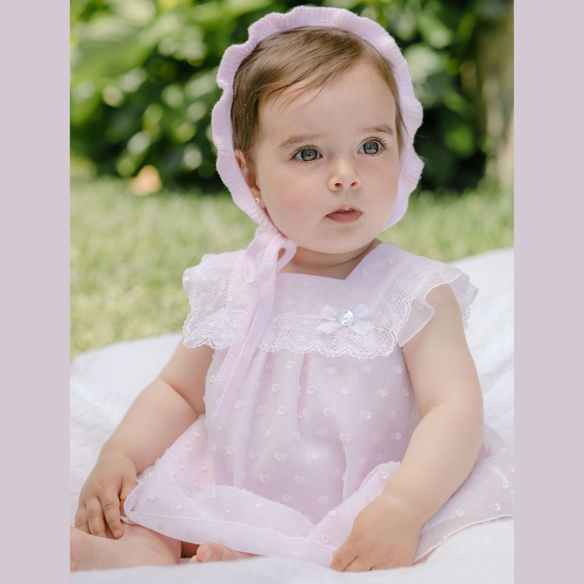 PAZ RODRIGUEZ - Vestido Para Bebé niña  Con aplique Fiesta Manga corta PAZ RODRIGUEZ