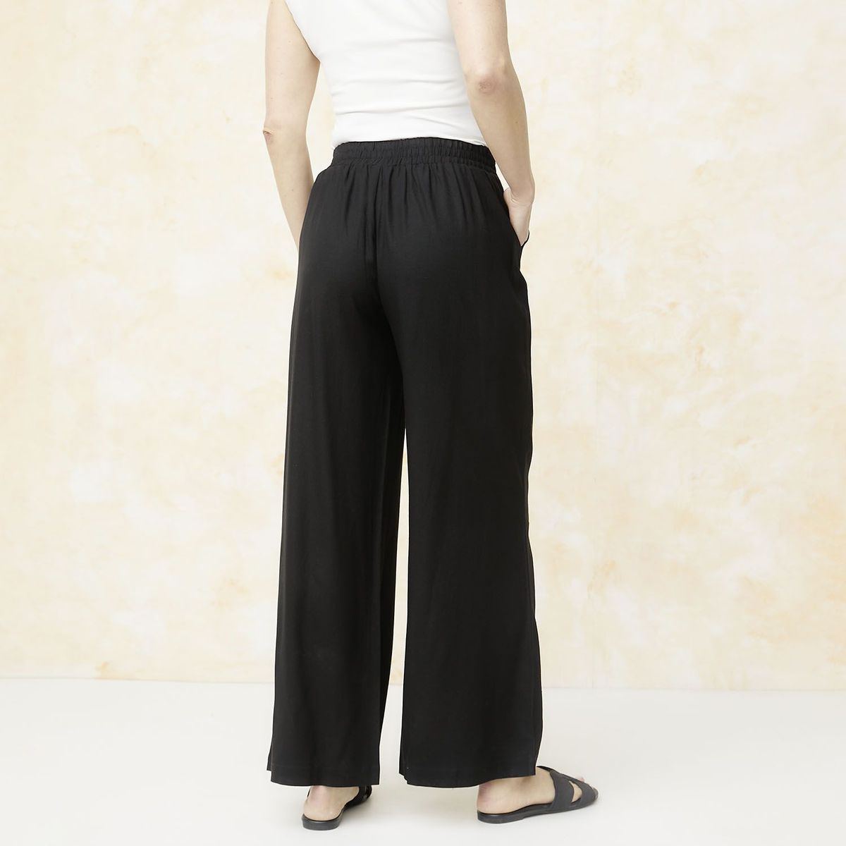 SOUTHLAND - Pantalón Wide leg Mujer Tiro medio Liso SOUTHLAND 
