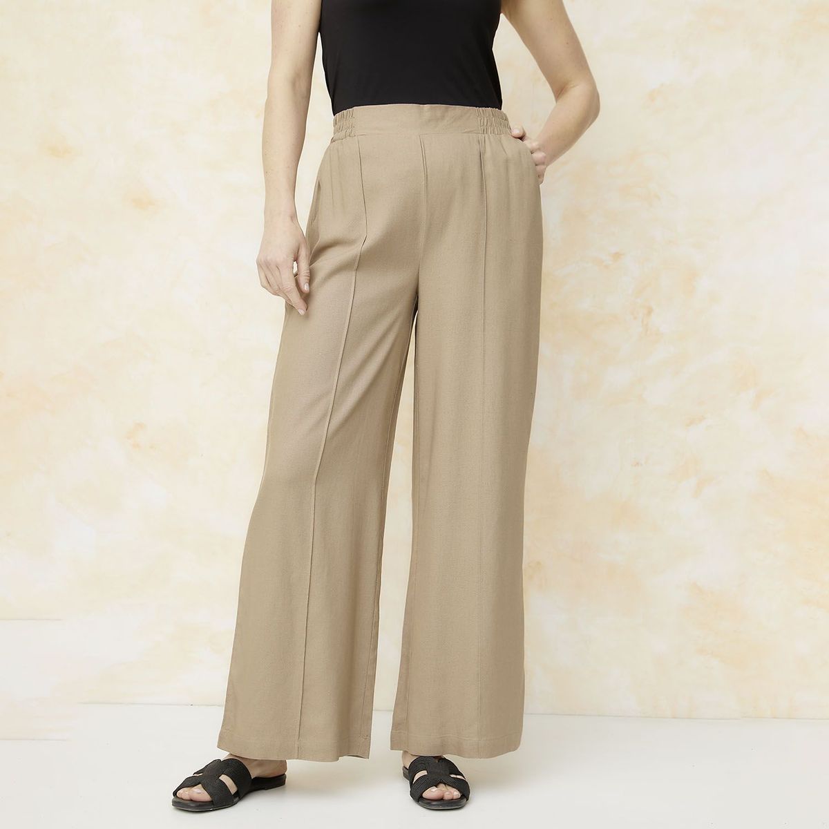SOUTHLAND - Pantalón Wide leg Mujer Tiro medio Liso SOUTHLAND 