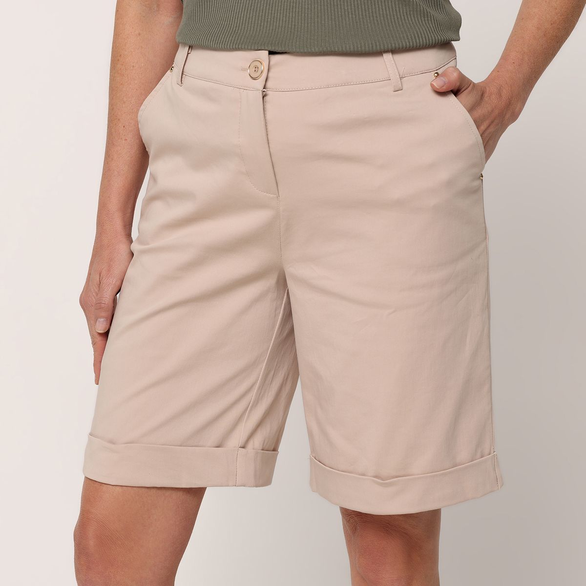 NEWPORT - Short Mujer Tiro medio de Algodón NEWPORT 